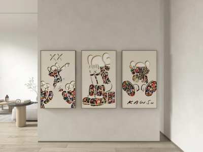 现代暴力熊装饰画3D模型下载